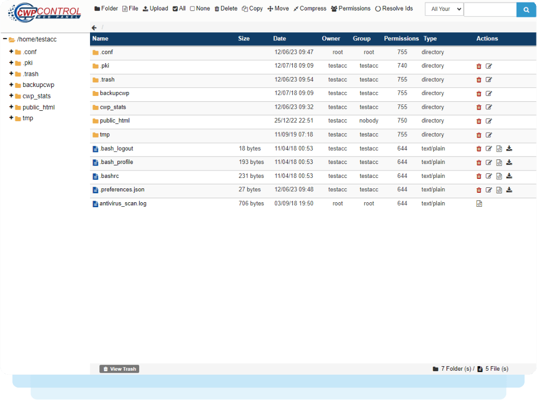 CWP Control Panel File Manager | Ryel Digital