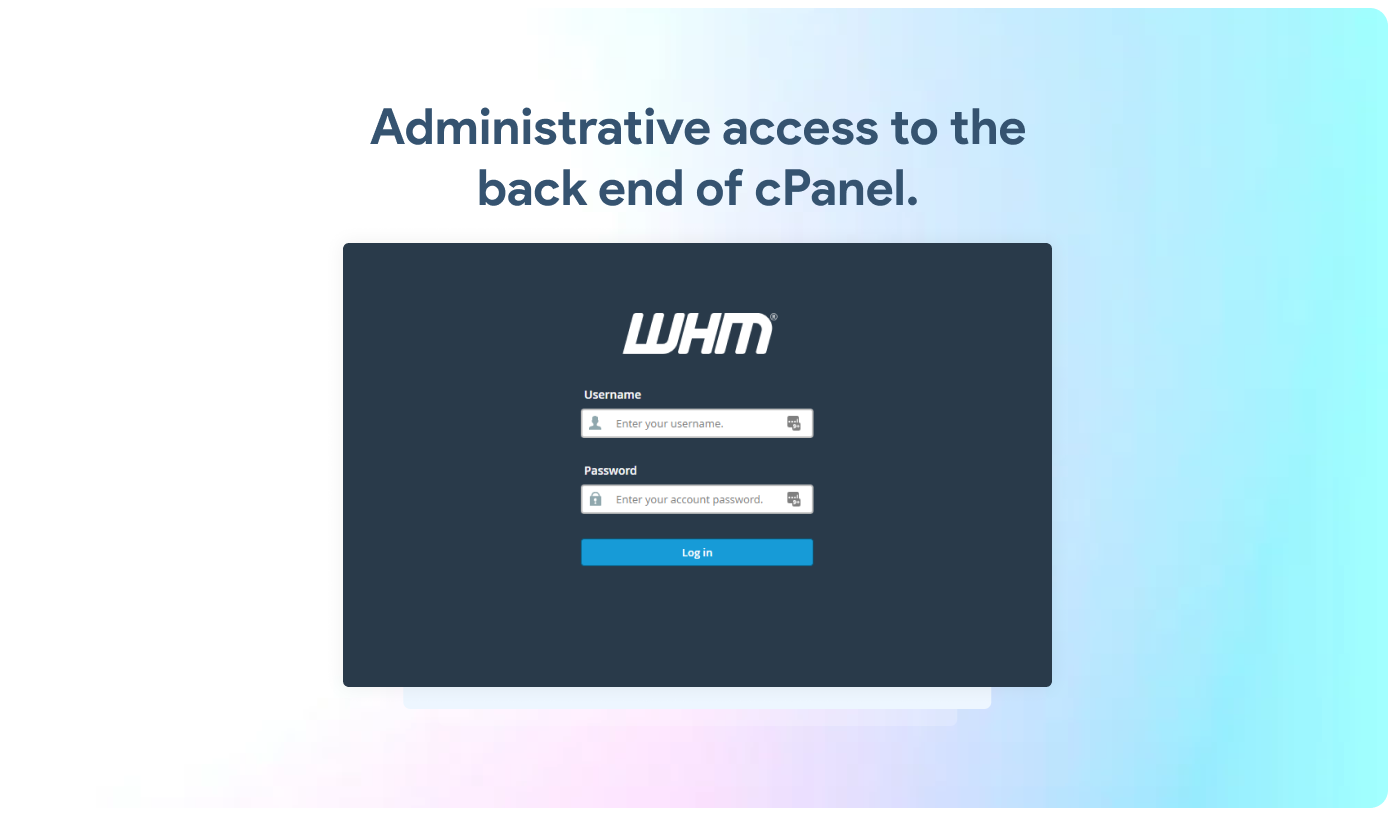 Admin access to the backend control panel | Ryel Digital