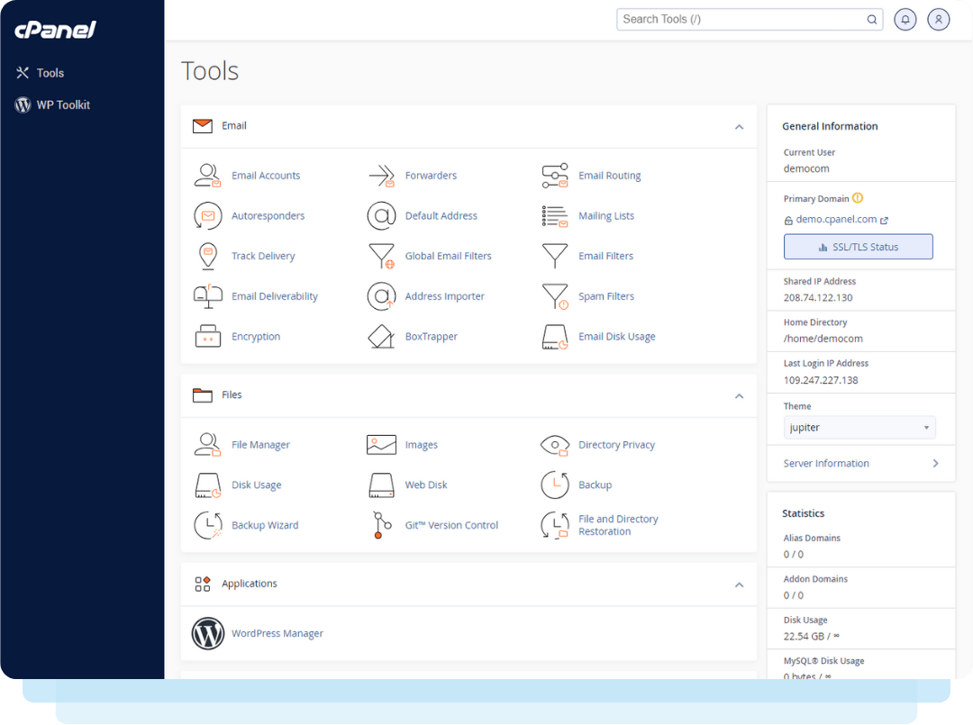 cPanel Control Panel | Ryel Digital