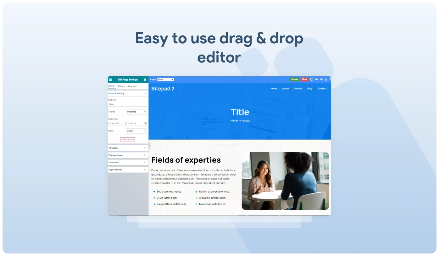 Easy to use Responsive Drag and Drop Editor SitePad Website Builder | Ryel Digital