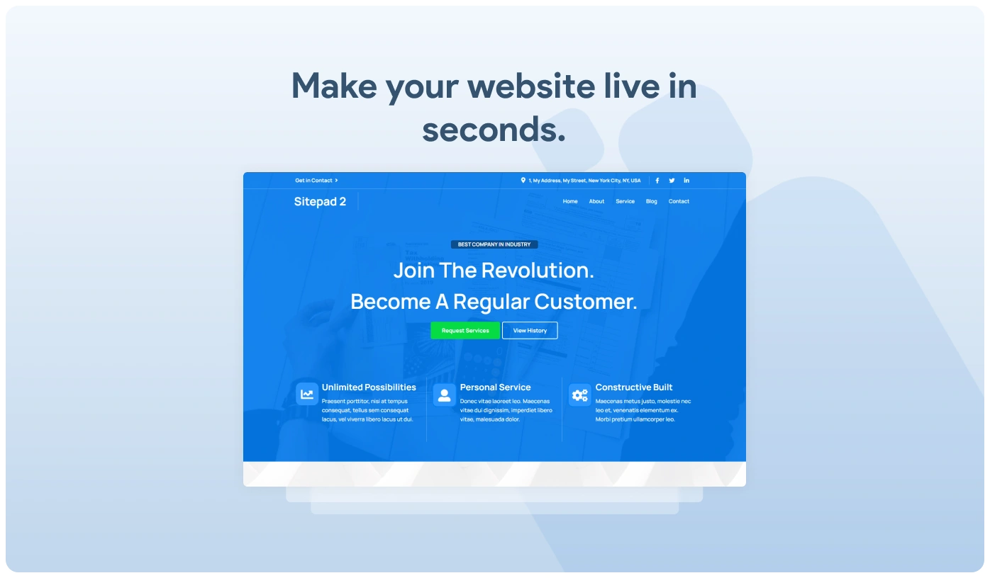 Make your website live in seconds SitePad Website Builder | Ryel Digital