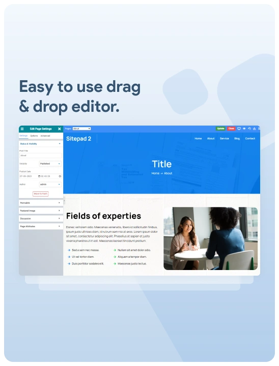 Easy to use Drag and Drop Editor SitePad Website Builder | Ryel Digital