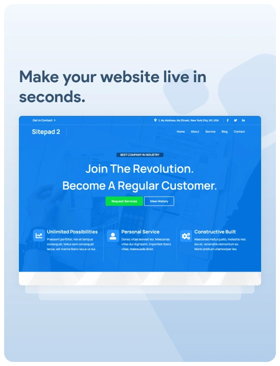 Make your responsive website live in seconds SitePad Website Builder | Ryel Digital