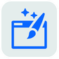 A creative design icon representing the process of custom UI/UX styling and professional website development.
