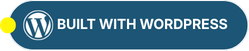 A navy banner graphic indicating a website built on the WordPress platform.