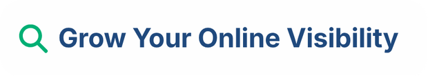 Grow Your Online Visibility banner with a green magnifying glass icon.