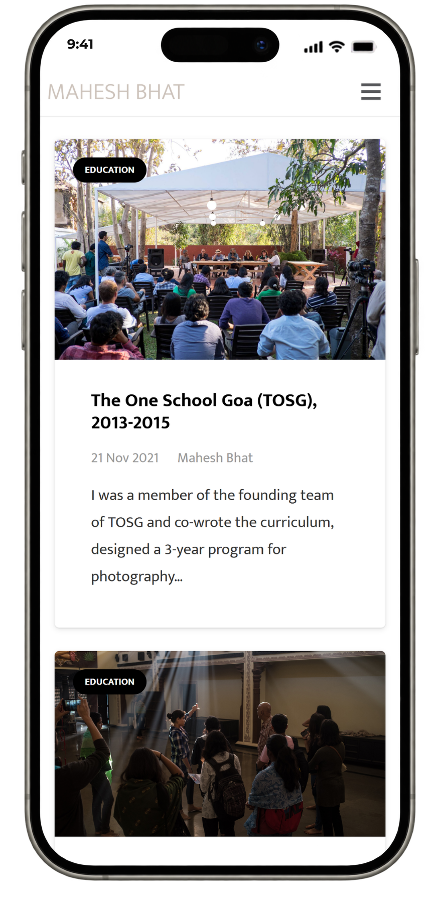 Photography portfolio website for Mahesh Bhat built with WordPress by Ryel Digital.