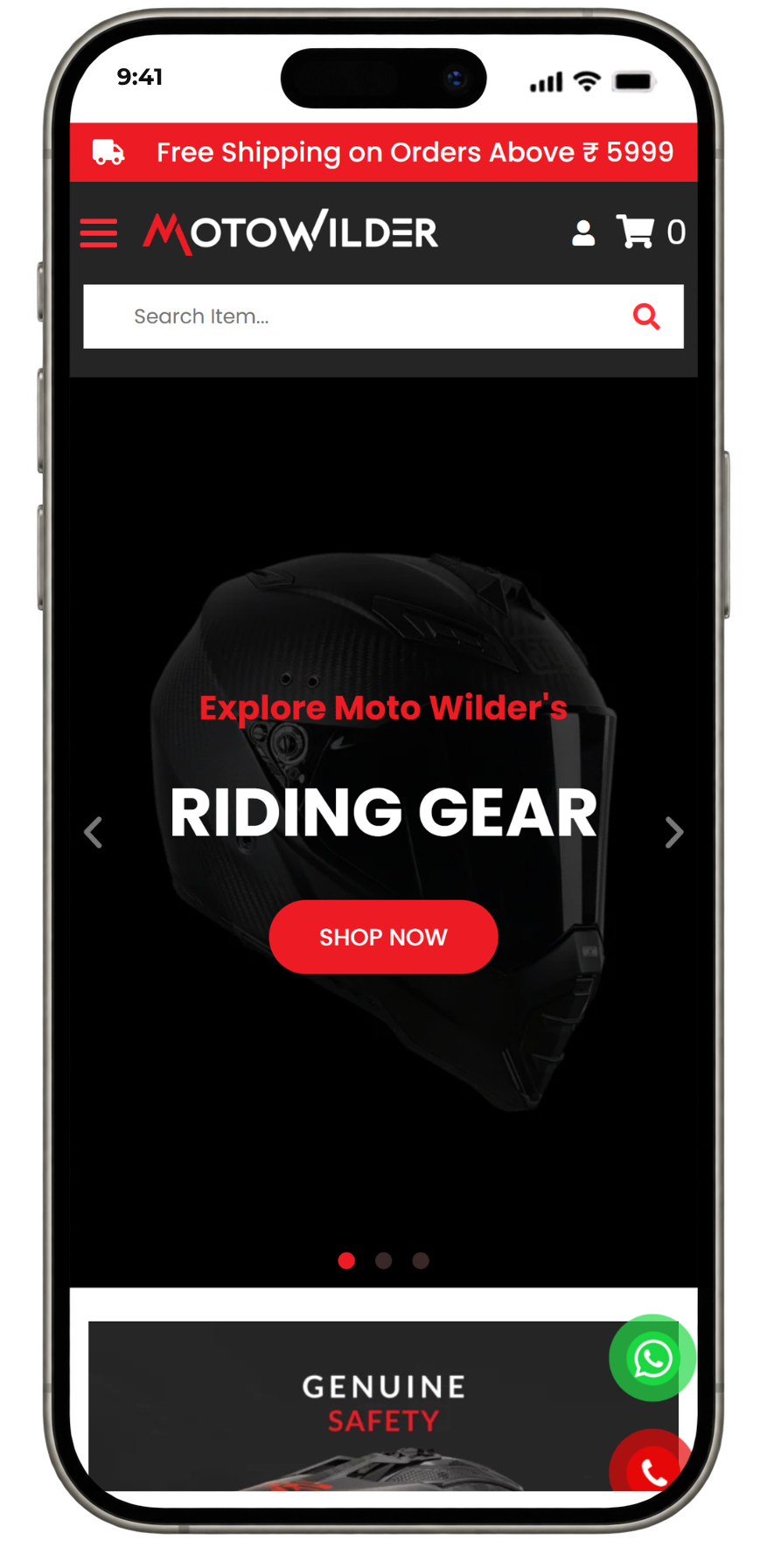 Moto Wilder, a WooCommerce store built with WordPress by Ryel Digital.