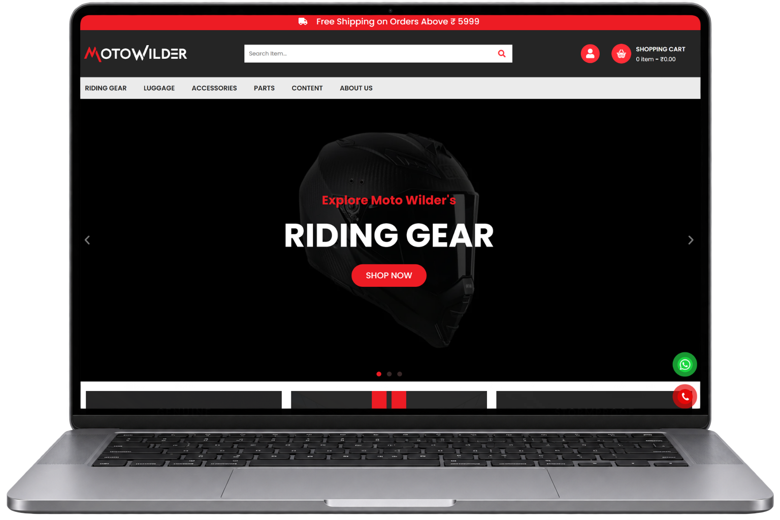 Moto Wilder, a WooCommerce store built with WordPress by Ryel Digital.